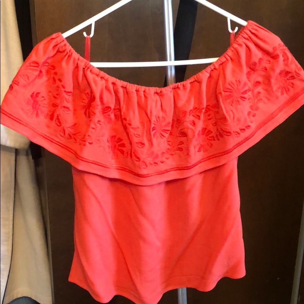 Off the shoulder pink top